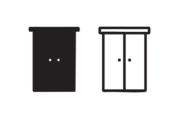 cabinet line and solid icon outline different style. Symbol, logo
