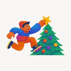 Joyful holiday tree decoration