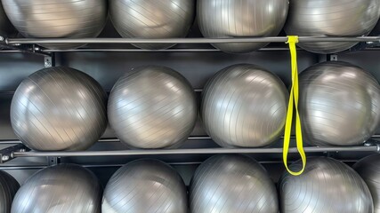 Gym, fitness grey balls for activities
