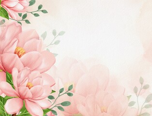 Watercolor Magnolia Floral Background Design 
