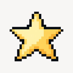 Fototapeta premium Pixelated yellow star illustration.