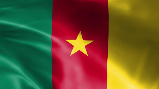 Flag of Cameroon 4k. Animated Background. Cameroon waving flag 4k