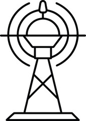 air traffic control radar line art on white backg.eps