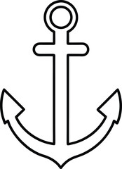 ship anchor outline icon on white background.eps