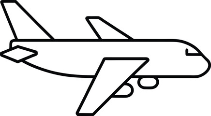 cargo plane outline vector on white background.eps