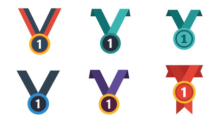 A collection of colorful ribbons and medals representing achievements and awards