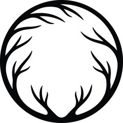 Illustrator antler frame design elegant black silhouette vector