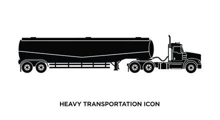 A black silhouette of a tanker truck with detailed wheels and cabin design