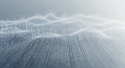 gentle streams of soft blue code lines flowing like a calm, serene river through a minimalist digital terrain of subtle grid patterns and abstract data hills in a vast open space. 