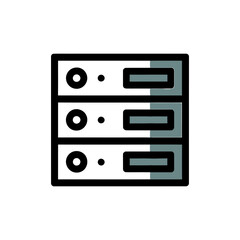 Server icon on White Background Vector Art Illustration on white background.