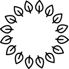 Illustrator Leaf circle simple minimal design border Silhouette vector
