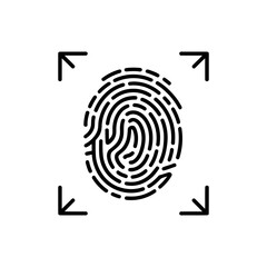 Fingerprint scan icon on White Background Vector Art Illustration on white background.