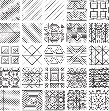 Architectural CAD Hatch Pattern Set, Vector Collection of Abstract Line Textures, Mosaic, Brick, Tile, and Stone Patterns for Architecture, Interior, and Landscape Design Plans