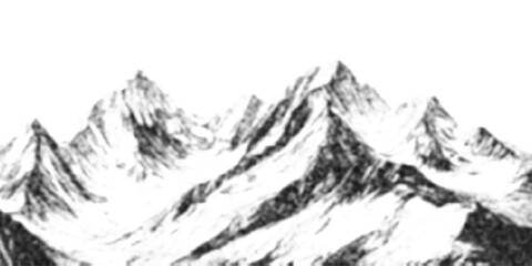 Mountain with halftone stipple effect, for grunge punk y2k collage design. Brutalist noisy retro photocopy background with mound. Vector illustration for vintage banner, music poster