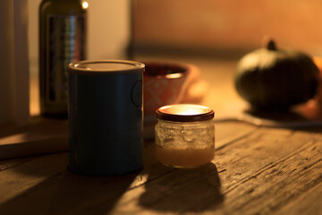 Detail of the rustic table for breakfast