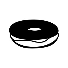 Bagel with cream cheese sandwich breakfast snack icon