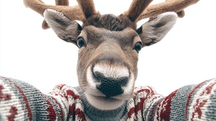 png taking selfie wearing christmas sweaters antlers happy cheer