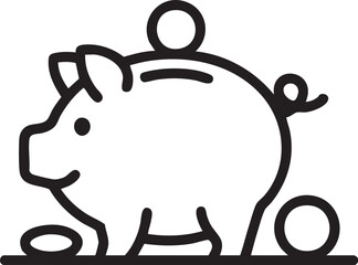 Minimal Piggy Bank Icon | Vector Illustration of Savings and Finance Concept