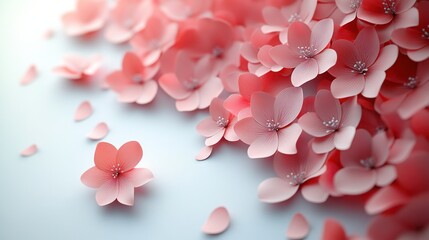 Obraz premium Delicate pink paper flowers cascade