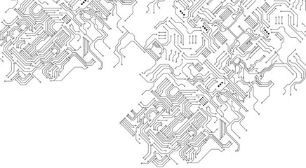 Creative white circuit wallpaper with copy space. Technology and computing concept. Vector circuit and communication concept for technology background. 