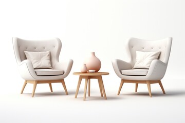 Fototapeta premium Furniture armchair cushion white background.
