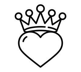 Symbol of love and royalty, a heart adorned with a regal crown, representing devotion and cherished status.