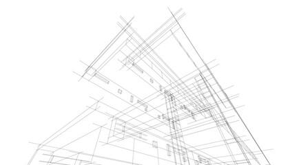 Architectural drawings vector 3d illustration