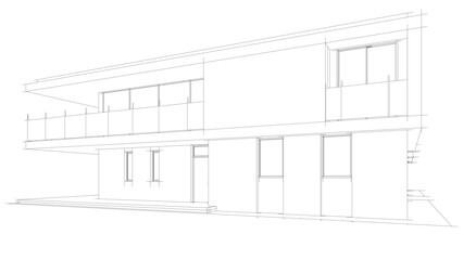 Architectural drawings vector 3d illustration