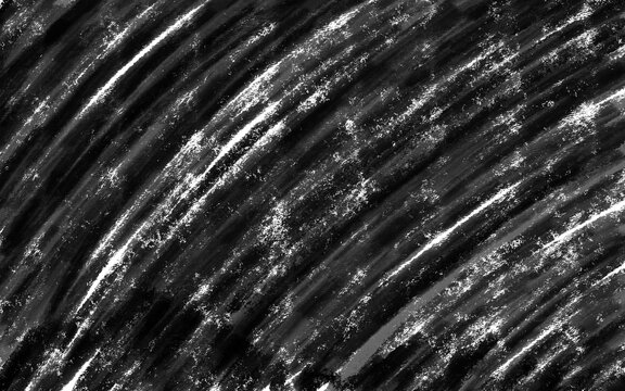 Abstract Black and White Crayon Scribble Texture: Rough Hand-Drawn Curved Background