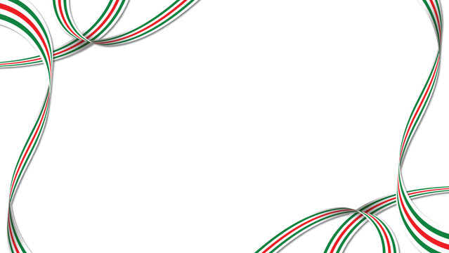 Ribbons frame on a white space.