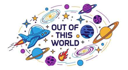 Out of This World Space Adventure with Planets and Spaceship.