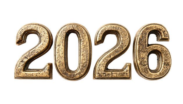 2026 year number in classic Roman numerals isolated on transparent White background png