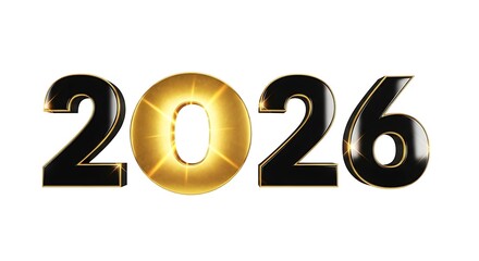 Golden balloon number zero with black numbers 2026