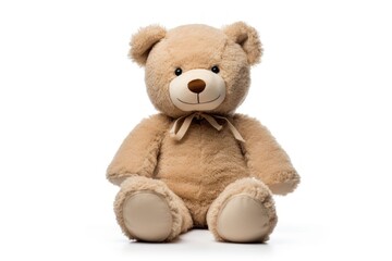 Obraz premium Plush bear toy white background.