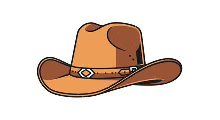 Classic Brown Cowboy Hat with Decorative Band Isolated.