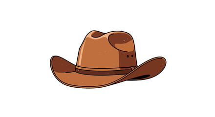 Brown Cowboy Hat Isolated on White Background.