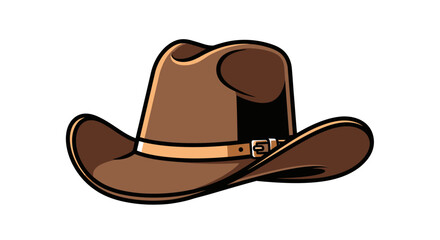 Brown Cowboy Hat Illustration.