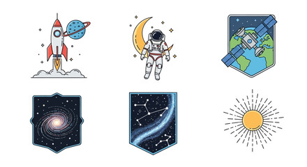 Cosmic Exploration: A Collection of Space-Themed Illustrations.