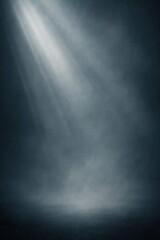 Beam of light shining through a dusty atmosphere, casting a glow on the floor.