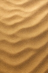 Wavy sand dune surface texture with light and shadow casting a gentle pattern.