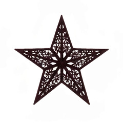 Intricate Black Star Ornament on White

