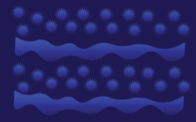 blue abstract  background with fir tree and snowflakes