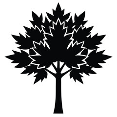 Obraz premium maple tree vector icon