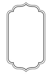 Luxury Rococo A4 Transparent Black Frame geometric arch invitation wedding party prom formal border simple outline shape ornate svg french fancy minimal romantic asset double line outline shape hollow