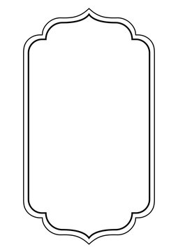 Luxury Rococo A4 Transparent Black Frame geometric arch invitation wedding party prom formal border simple outline shape ornate svg french fancy minimal romantic asset double line outline shape hollow