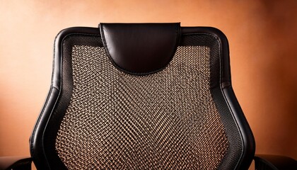 Closeup The Mesh Fabric Pattern Of The Backrest Of The Chair