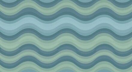 Serene Wavy Pattern: Abstract Blue and Green Tones, Textured Background.