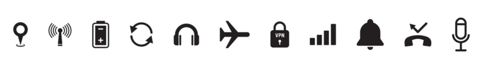 Fototapeta premium Status bar icon. Symbol modern, simple, vector, icon for website design, mobile app, UI. Vector Illustration. EPS 10