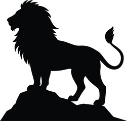 A lion of silhouette 