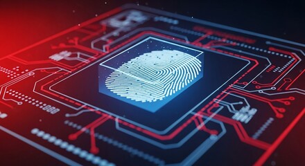 Cutting edge fingerprint security technology with modern digital design for secure access and biometric identification